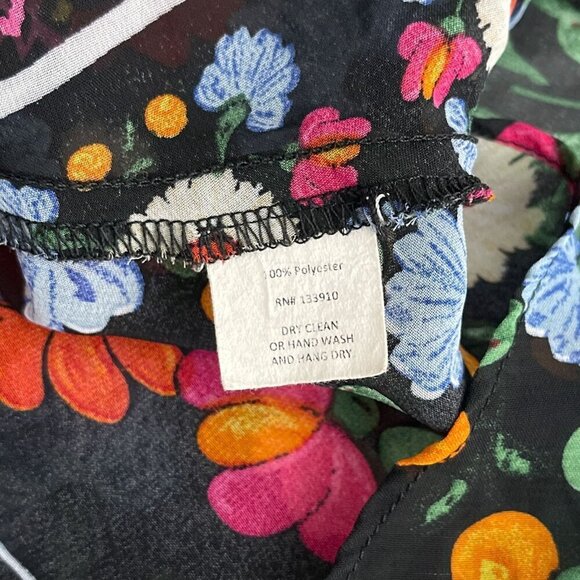 Show Me Your Mumu Boho Floral Off-Shoulder Cropped Flowy Top Black Multicolor M - Picture 6 of 10